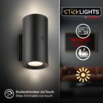 BRILONER Sticklights LED Wandleuchte – Akku Leseleuchte dimmbar ohne Bohren – Bild 2