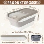 Druuzyl Hundefutter Aufbewahrungsbox 5kg – Faltbarer Futterbehälter mit Luftdichtung & Messbecher – Bild 3