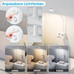 PRINCEWAY LED Wandleselampe mit USB-Ladefunktion – Dimmbar & 3 Lichtfarben für Schlafzimmer – Bild 3