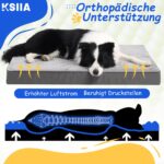 KSIIA Orthopädisches Hundebett XL 104x68cm – Waschbarer Schaum für grosse Hunde – Bild 2