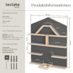 tectake® Holz Wandregal Hausform mit Magnetstreifen – Aufbewahrung für Tonies & Toniebox – Bild 2