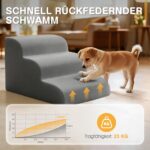 Zvonema Hundetreppe 3 Stufen 60x40x40cm – Wasserdichte Haustierrampe für kleine Hunde & Katzen – Bild 4
