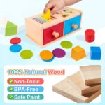 LHBuno Montessori Holzspielzeug ab 1 Jahr – 2in1 Farb- & Formensortierspiel – Bild 8