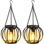 BUCASA Hängende Solarlampen 2er Set – IP65 Wasserdichte LED Laternen für Garten & Terrasse