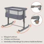 Lionelo Aurora 3-in-1 Babybett bis 9 kg – Beistellbett, Wiege & Gitterbett – Bild 6