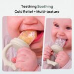 ZUFIO Fruchtsauger Baby ab 6 Monaten – Fütterungshilfe & Beissring Set mit Gefrierform – Bild 6