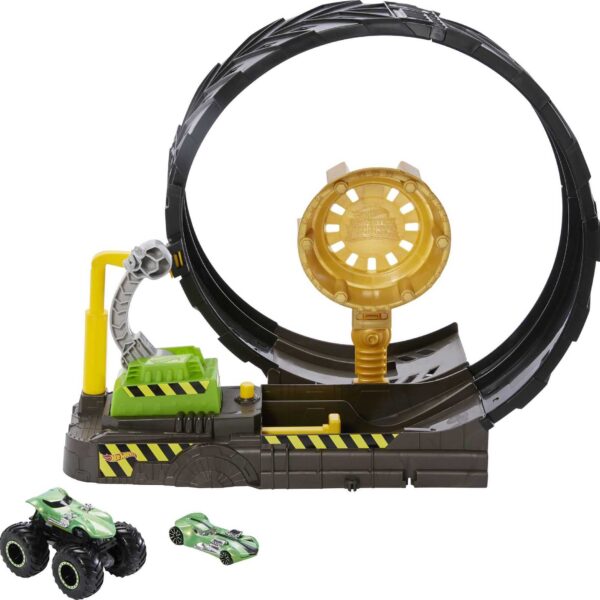 Hot Wheels Monster Trucks Looping-Challenge Spielset – Autorennbahn für Kinder ab 4 Jahren