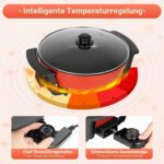 6 l Aohuada Yin-Yang Fondue Topf elektrisch 1360 W – Doppelkammer Hot Pot für Zuhause – Bild 6