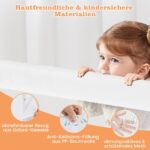 COSTWAY Bettgitter 120 cm klappbar – Rausfallschutz mit verstellbaren Gurten für Kinderbetten – Bild 6