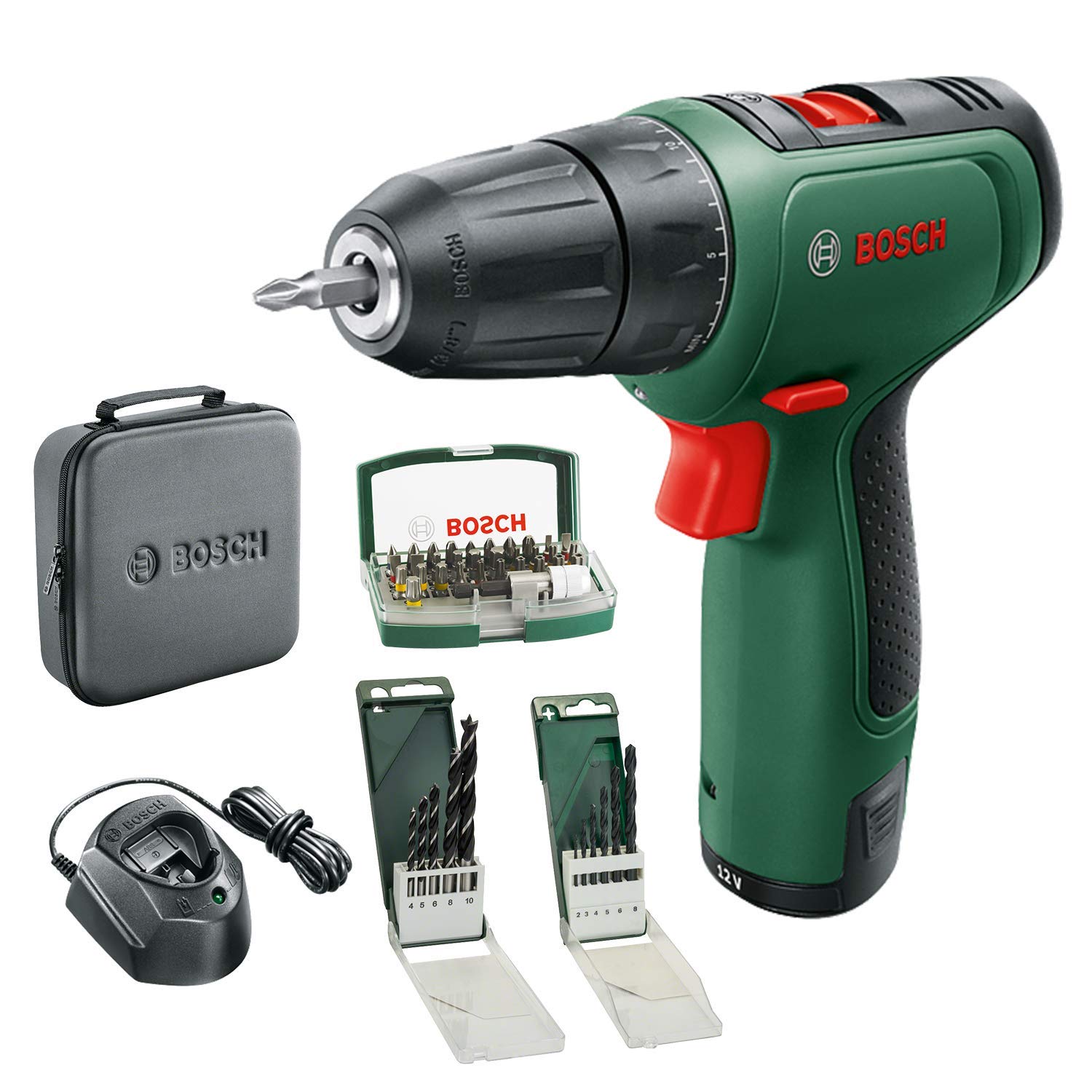 Bosch EasyDrill 1200 Akkuschrauber 12V – Bohr- & Schraubset mit LED im Softbag
