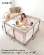 Joypony Laufstall Baby 127x127 cm – Sicherer Spielbereich mit 360° Netz für Kleinkinder – Bild 2