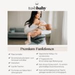 TushBaby Hüfttrage Grau – Ergonomische Babytrage bis 20 kg mit Staufächern – Bild 5
