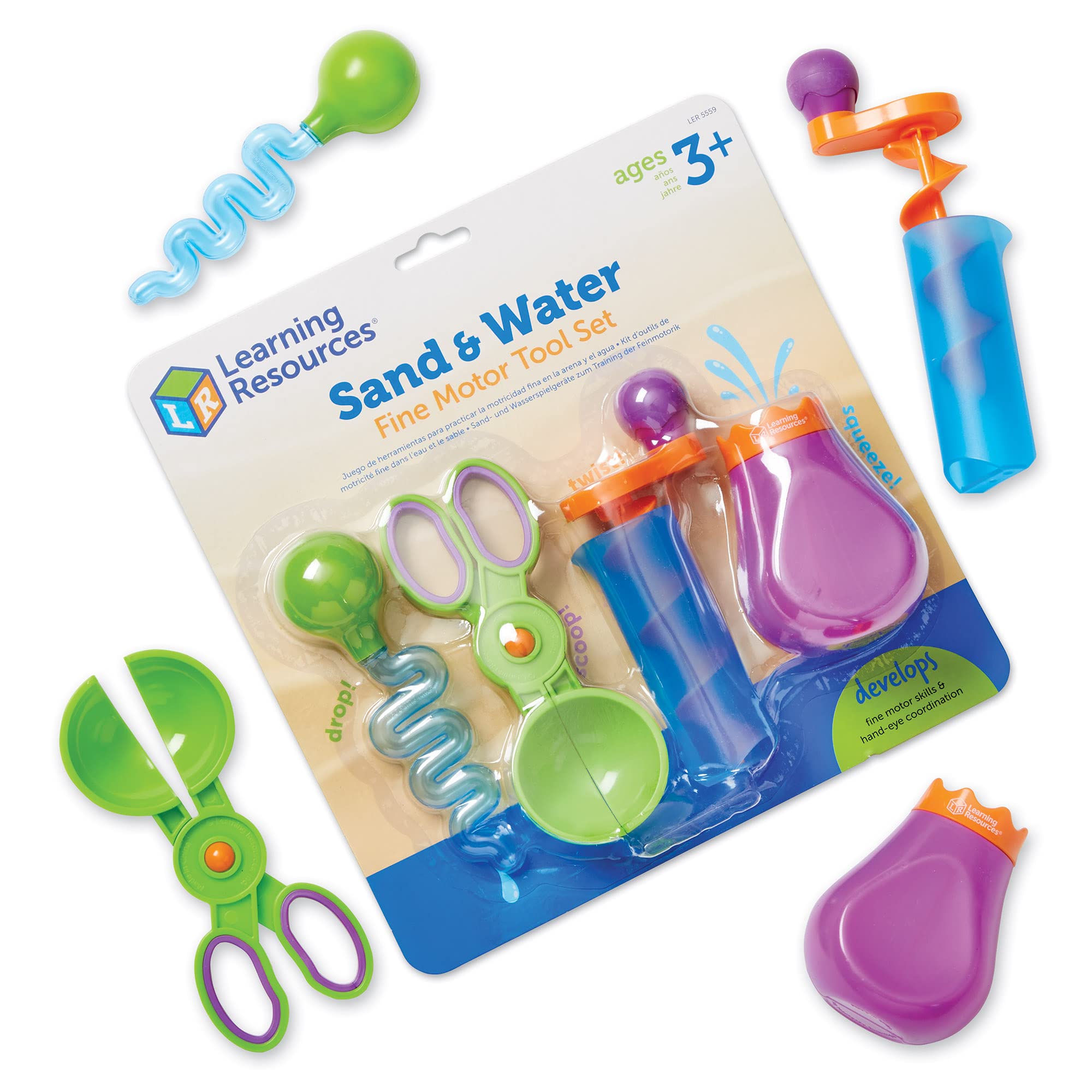 Learning Resources Feinmotorik Strand & Bad Set – Motorische Entwicklung für Kinder ab 3 Jahren