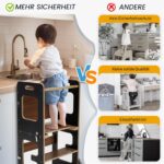 labebe Montessori Lernturm 3 in 1 mit Tafel – Klappbar & Sicher ab 1 Jahr – Bild 6