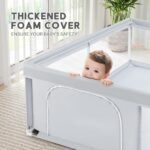 BEJOY Laufstall 180x200 cm – Sicherer Baby Laufgitter mit Schaumstoffschutz für 6 Monate bis 6 Jahre – Bild 4
