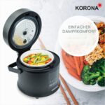 Korona Reiskocher 58011 mit Dampfgarer – Digitaler Reiskocher mit Warmhaltefunktion – Bild 7