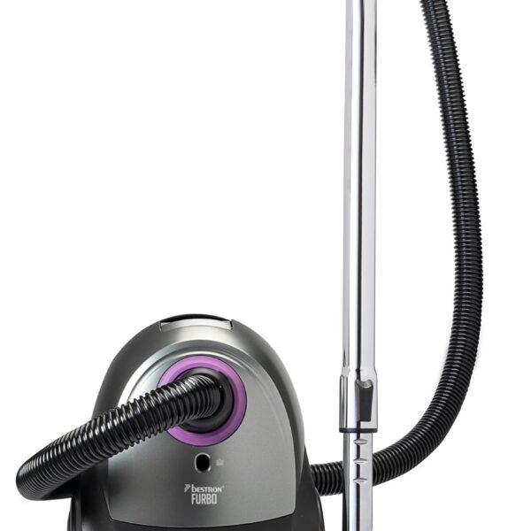 Bestron Bodenstaubsauger mit Beutel 750W – HEPA12 Filter & Teleskopstange, Lila/Silber