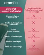 emmi-PET 2-in-1 Hundetrinkflasche 600 ml mit Futterbehälter – Auslaufsicher für Reisen & Outdoor – Bild 3