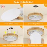 Dehobo LED Deckenleuchte 24 W Holz ∅ 30 cm – Moderne Deckenlampe mit 3100 lm für Schlafzimmer & Küche – Bild 5