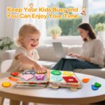 KETIEE Busy Board Montessori Spielzeug ab 1 Jahr – Motorikspielzeug für Kleinkinder – Bild 9