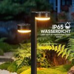 GEARLITE 4er-Set Solarleuchten mit Doppelkopf-Design – 24 LED Warmweiss für Garten & Terrasse – Bild 4
