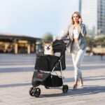 VEVOR Hundewagen 16 kg Tragkraft mit Bremse – Faltbarer Tierbuggy für kleine Haustiere – Bild 2