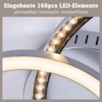Homefire LED Deckenlampe 40cm Silber – 3000K Warmweiß, 23W für Wohnzimmer & Küche – Bild 5