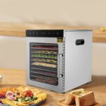 banborba 800W Dörrautomat mit 10 Ablagen – Edelstahl Dehydrator mit Temperaturregler 30-90°C – Bild 2