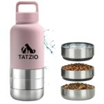 TATZIO Reiseflasche 4-in-1 – Isolierte Wasserflasche & Futternapf für Hunde & Katzen 1000ml
