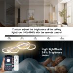 MYCUL LED Deckenlampe 48W dimmbar – Ringform Deckenleuchte 86cm mit Fernbedienung & APP – Bild 5
