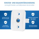 Reer WinLock Fenstersicherung für Balkontüren – Kindersichere Verriegelung, 3 Stück – Bild 3