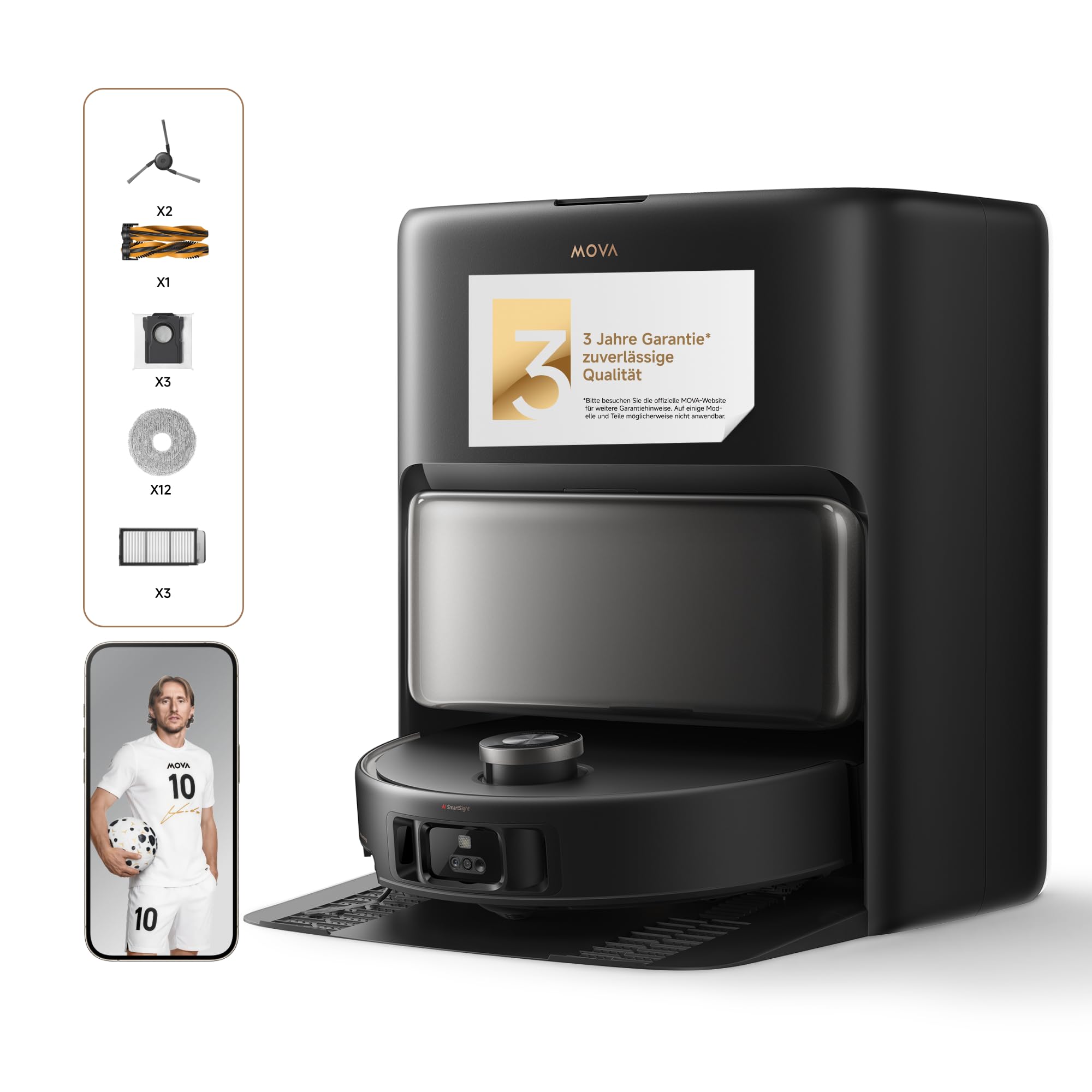 MOVA V50 Ultra Saugroboter mit 24.000 Pa & Warmwasser-Wischfunktion – Premium Reinigung