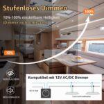 YindaLux 4er Set LED Einbaustrahler 12V DC – 3W Warmweiß Dimmbar für Wohnmobile & Boote – Bild 3