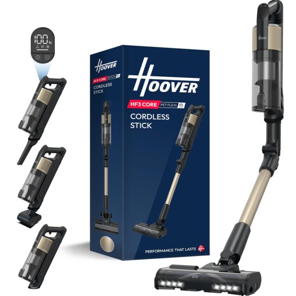 Hoover HF3 CORE Pet Kabelloser Akku-Staubsauger – 60 Min Laufzeit & Tierhaar-Düse