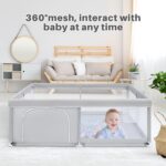 BEJOY Laufstall 180x200 cm – Sicherer Baby Laufgitter mit Schaumstoffschutz für 6 Monate bis 6 Jahre – Bild 5