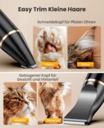 oneisall Pfotentrimmer für Hunde & Katzen mit 2 Messerkopf – IPX7 wasserdicht, leise & 2h Akkulaufzeit – Bild 3