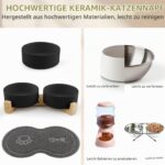 Zosenyer Katzennapf Set 2er Keramik – Ergonomischer Futternapf mit Holzständer für Katzen & kleine Hunde – Bild 7