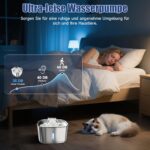 Pawinner 3.2L Katzenbrunnen Edelstahl – kabellos mit Bewegungsmelder & 4000mAh Akku – Bild 3