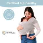 Sleepy Wrap Babytrage 3-16 kg – Elastisches Tragetuch Hellgrau für Neugeborene – Bild 6