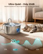 Invengo Katzenbrunnen Edelstahl 3.2L – Ultra-leiser Trinkbrunnen mit 5-Fach Filtersystem – Bild 5