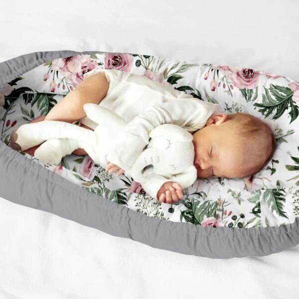 KOSPU Babynest Kokon 80x70 cm – Multifunktionales Nestchen aus Bio-Baumwolle