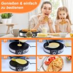 SNAILAR Crêpes Maker 1200 W – Elektrische Crepesmaschine mit 30 cm Heizfläche – Bild 6