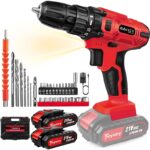 21V Akkubohrer-Set mit 2 Akkus & 29-teiligem Zubehör – 45Nm Drehmoment für Haus & Heimwerk