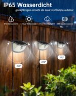 Aootek 4er Set Solarlampen mit Bewegungsmelder – 120 LED Sicherheitsstrahler für Garten – Bild 2