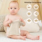 Bearmoss 10er Set Baby Musselin Waschlappen 25x25cm – 100% Baumwolle Spucktücher – Bild 4