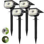 Fratink 4er Set Solarstrahler mit Bewegungsmelder – 43LED IP65 wasserdicht für Garten & Außenbereiche