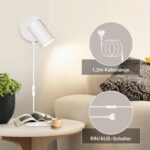 TaFiCo 2er Wandlampe GU10 mit Schalter & Stecker – 350° drehbar für Wohnzimmer & Schlafzimmer – Bild 2