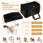 Lohofrnny Transporttasche für Katzen & kleine Hunde – faltbar, bis 8 kg, Schwarz – Bild 2