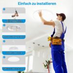 ORALUCE LED Deckenleuchte Rund 28cm 24W 2400lm Kaltweiß IP44 – Badezimmer & Küche – Bild 7