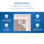 reer Magnetschloss 4er Set – Unsichtbare Kindersicherung für Schränke & Schubladen – Bild 3